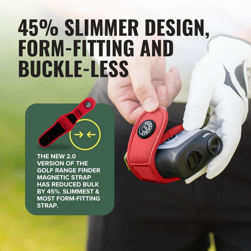 Stripebird - 2.0 Slim Golf Magnetic Rangefinder Strap (Red - Form Fitting & No Buckle Strap) - Golf Range Finder Magnetic Strap - Range Finder Golf Magnetic - Image 4